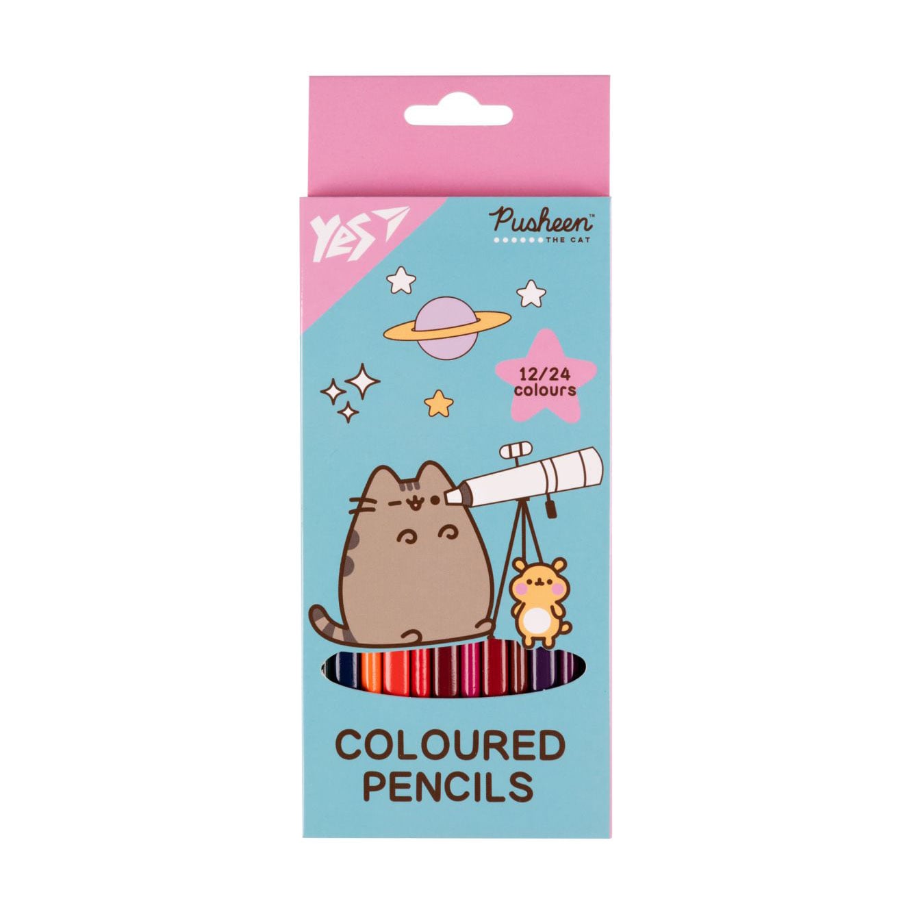 Набір двосторонніх кольорових олівців YES Pusheen Cheek, 24 кольори, 12 шт (290745)
